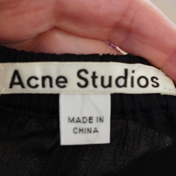 Acne Studios Elastic Waist Silk‎ Blend Leggings Black Womens Size 34 - Picture 6 of 8